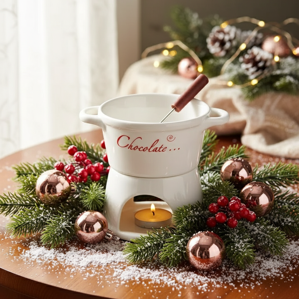 Fondue blanco elegante navidad