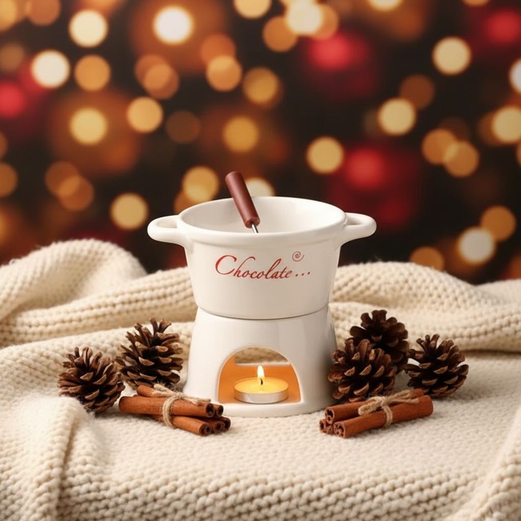 Fondue blanco navideño
