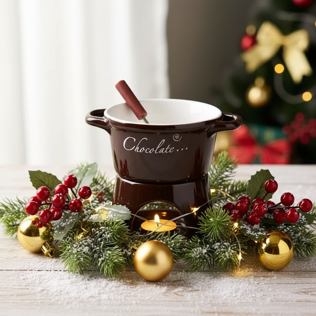 Fondue marrón elegante navidad