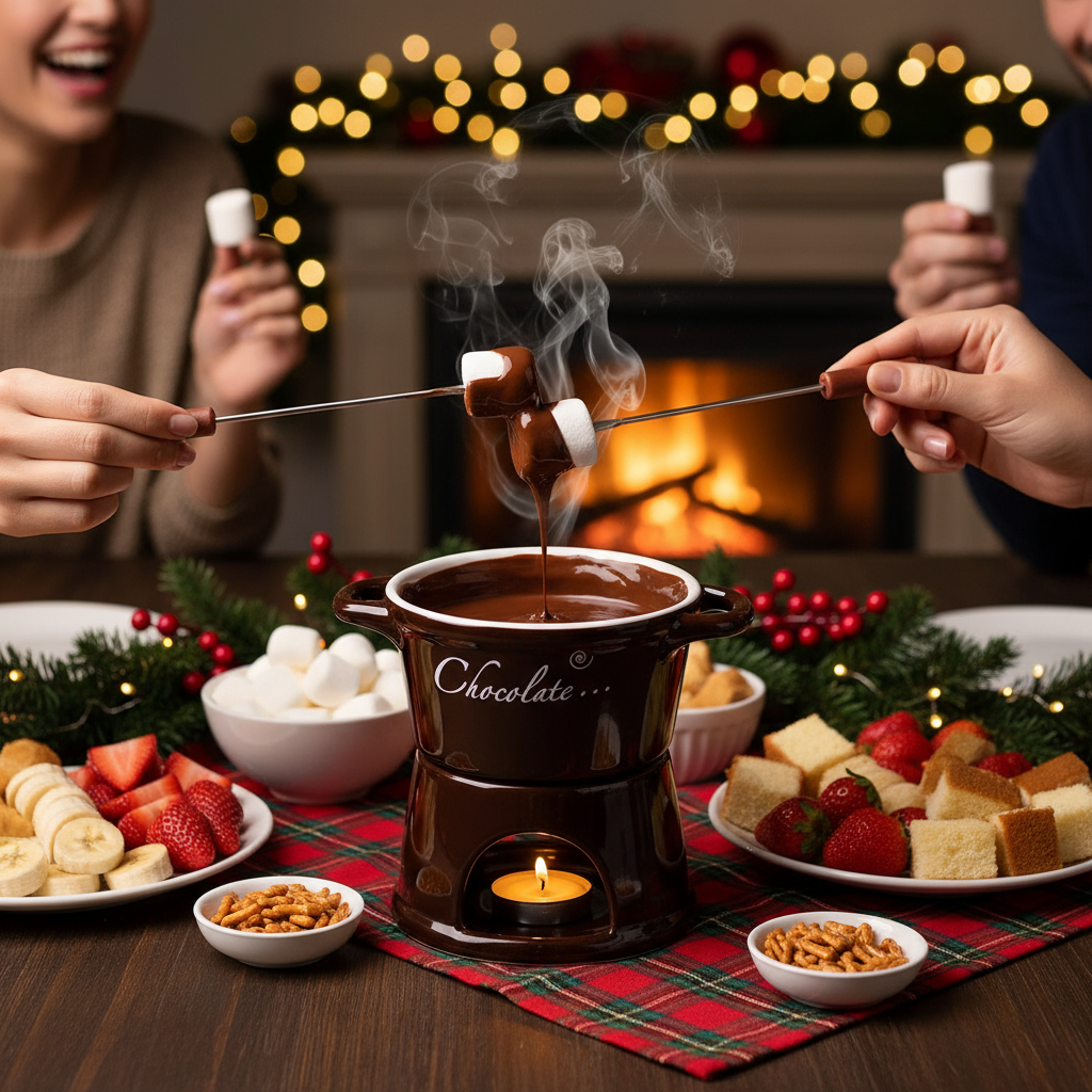 Fondue marrón en uso